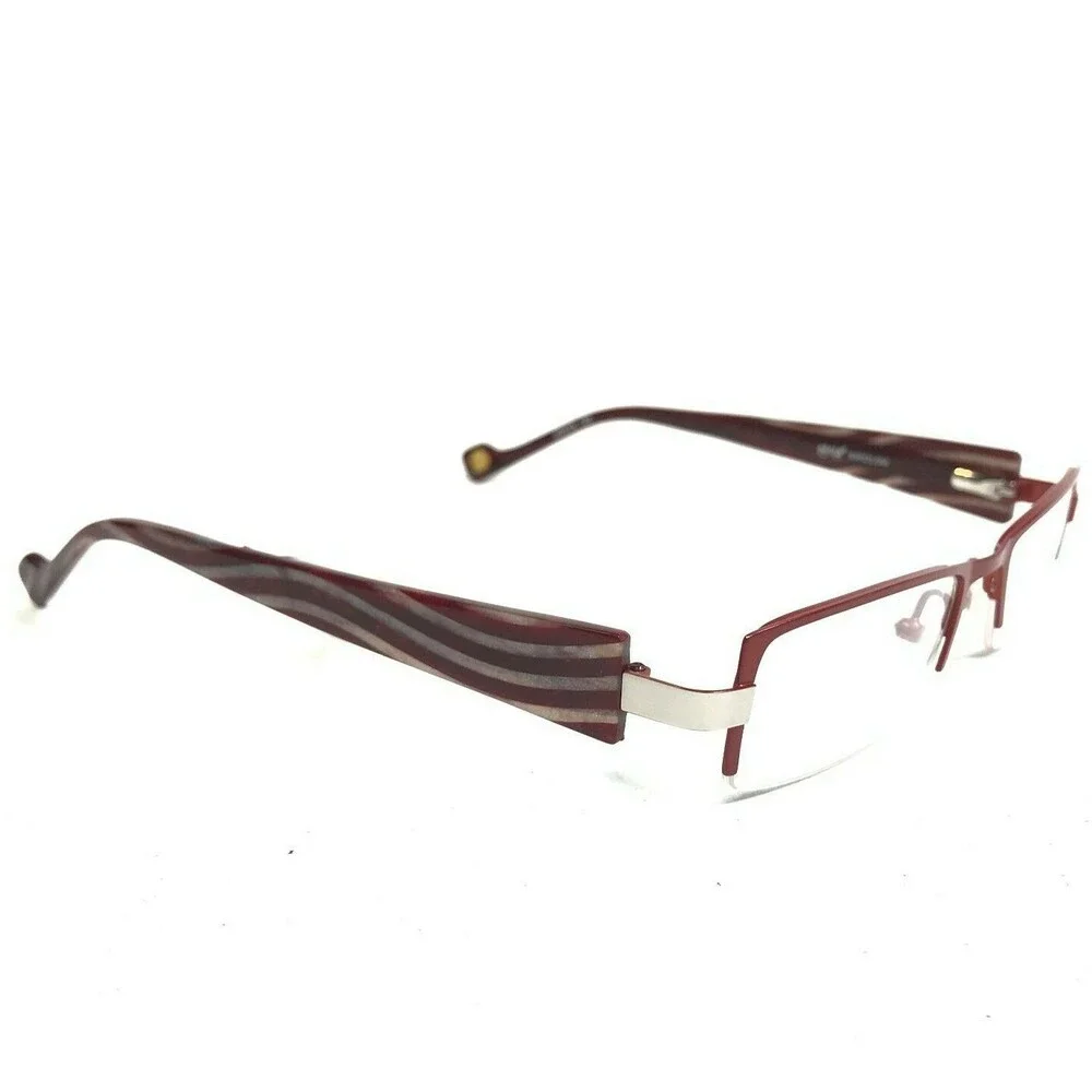 Etnia Barcelona Eyeglasses Frames PALMA col.RDBX Red Rectangular Half Rim 135